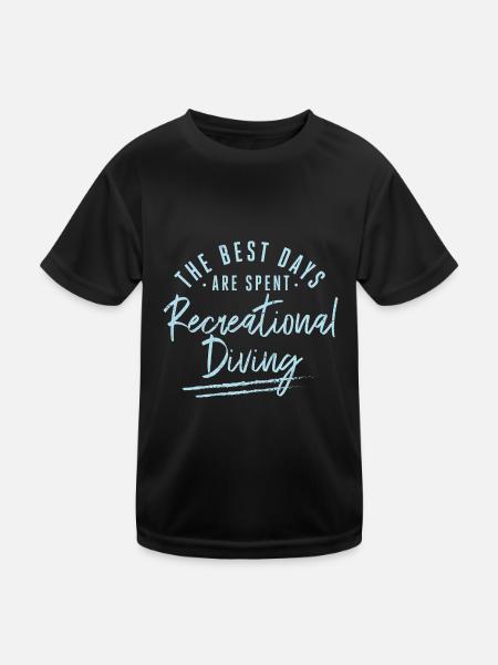 The Best Days Are Spent Recreational Diving - Kids Functional T-Shirt - black - Front