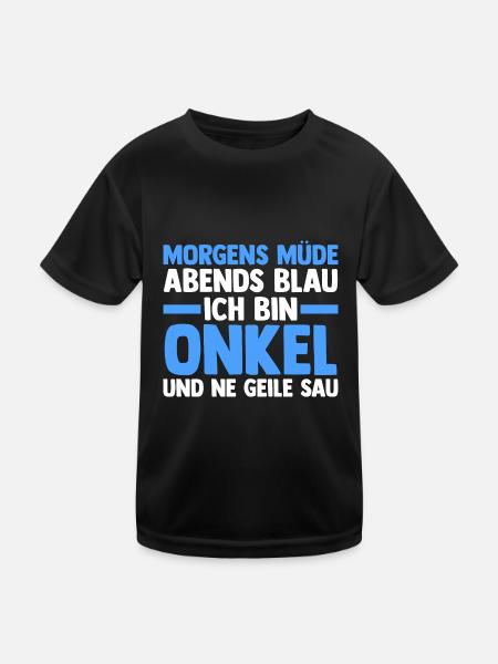 Patenonkel Pate Onkel - Kinder Funktions-T-Shirt - Schwarz - Vorne