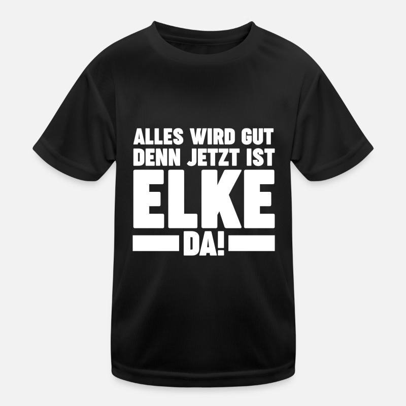 Elke - Kinder Funktions-T-Shirt - Schwarz