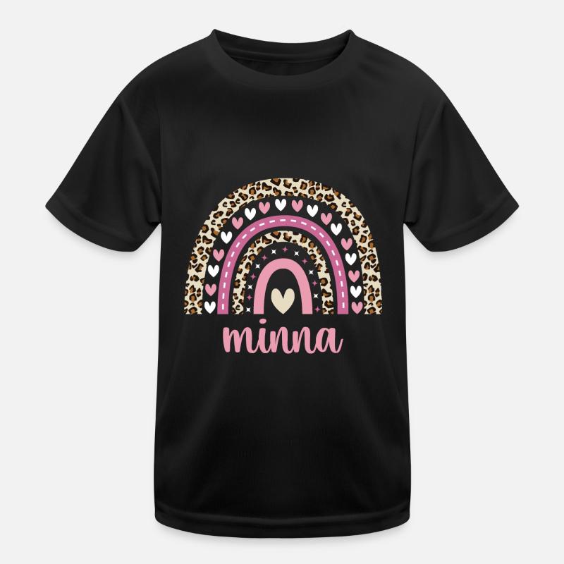 Minna Regenbogen Name Geburtstag Minna Kinder Funktions-T-Shirt