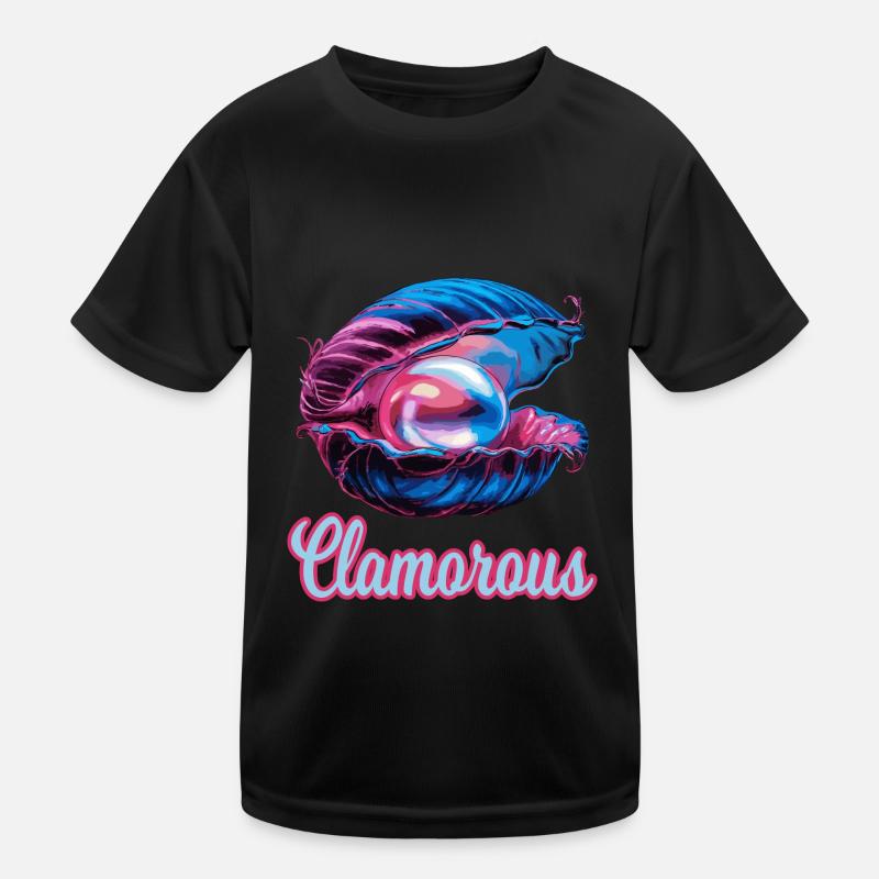 Clamorouse Muschel mit einer Perle Design Kinder Funktions-T-Shirt