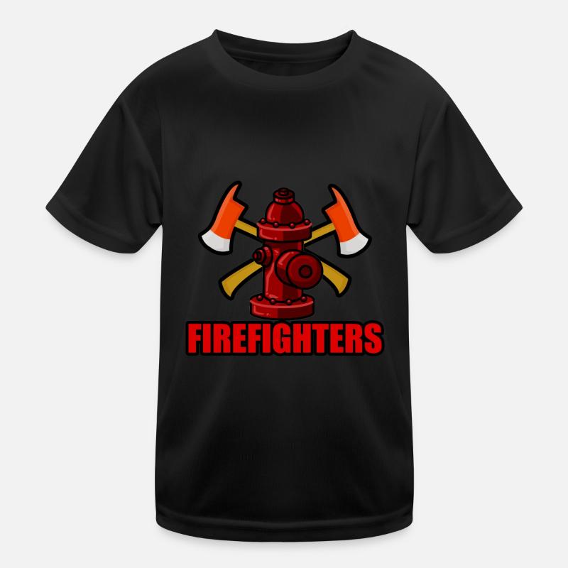 firefighter with ax - Feuerwehrmann mit Axt Kinder Funktions-T-Shirt