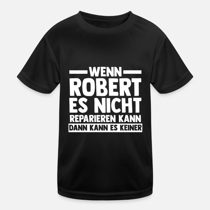 Robert - Kinder Funktions-T-Shirt - Schwarz