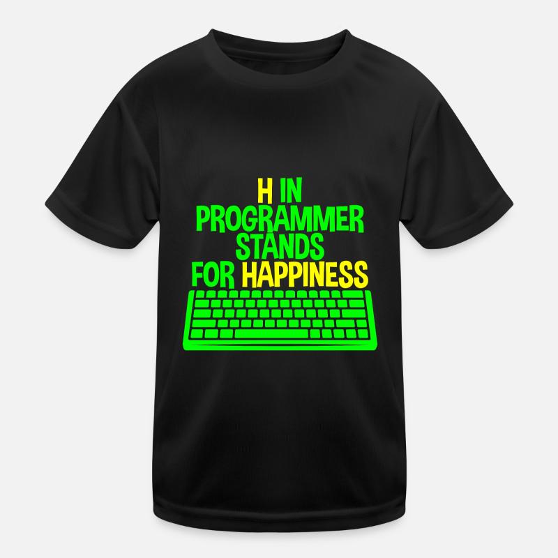 H In Programmer Stands For Happiness 4 Kinder Funktions-T-Shirt