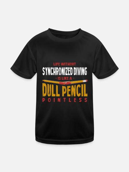 Life Without Synchronized Diving Is Like a Dull - Kids Functional T-Shirt - black - Front