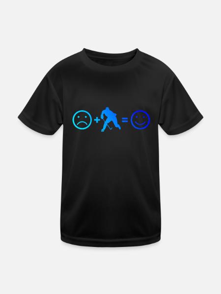 Eishockey Spieler Eishockey Ice Hockey player - Kinder Funktions-T-Shirt - Schwarz - Vorne