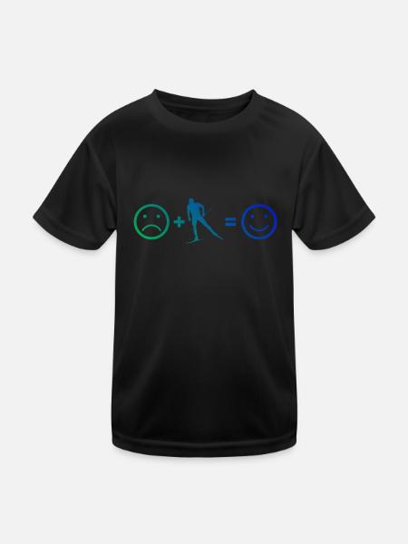 Cross-country skiing Skate Men Cross-country skiing Classic - Kids Functional T-Shirt - black - Front