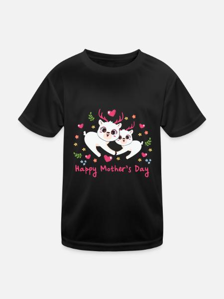 happy Mothersday - Kinder Funktions-T-Shirt - Schwarz - Vorne