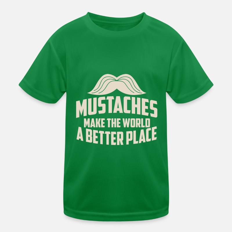 Handlebar Moustache Mustaches Make The World A Kids Functional T-Shirt
