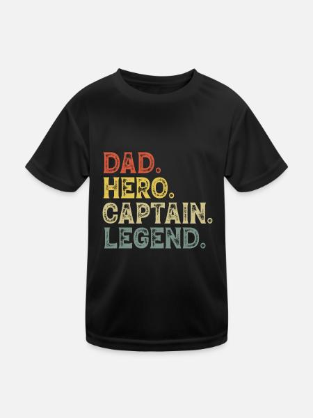 Papa capitaine bateau - T-shirt sport Enfant - noir - Devant