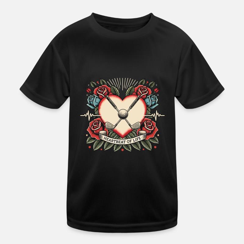 Herzschlag Golf Kinder Funktions-T-Shirt