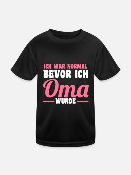 Großmutter Großmama Omi Oma - Kinder Funktions-T-Shirt - Schwarz - Vorne