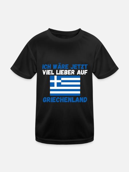 Griechen Grieche Griechenland - Kinder Funktions-T-Shirt - Schwarz - Vorne