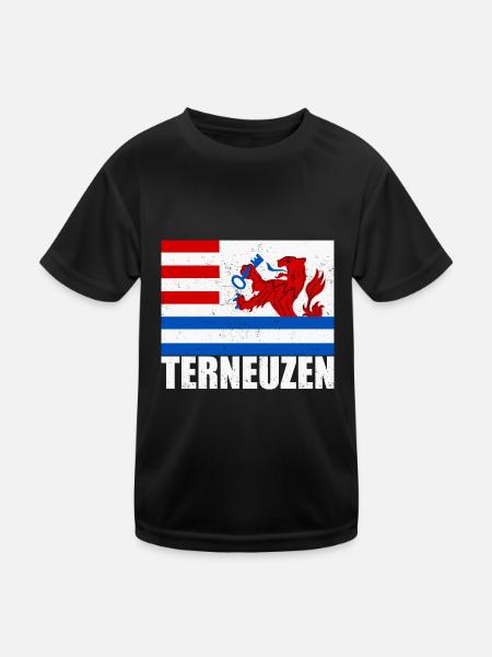 Niederlande Amsterdam Holzschuh Urlaub Reise - Kinder Funktions-T-Shirt - Schwarz - Vorne