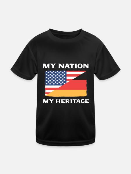American German - Kids Functional T-Shirt - black - Front