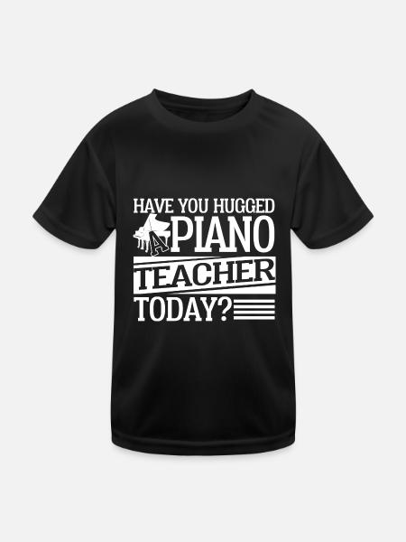 Piano Teacher Hugged Piano Teacher - Kids Functional T-Shirt - black - Front