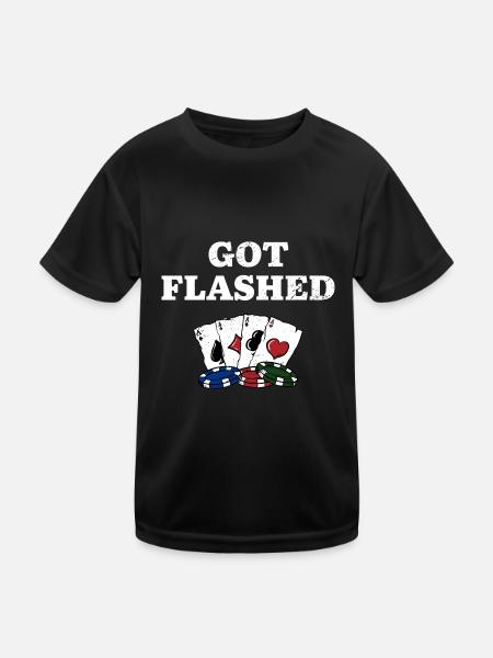 Got Flashed Card Games Casino Card Player - Kinder Funktions-T-Shirt - Schwarz - Vorne