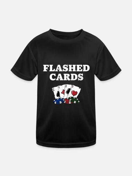 Flashed Cards Card Games Casino Card Player - Kinder Funktions-T-Shirt - Schwarz - Vorne