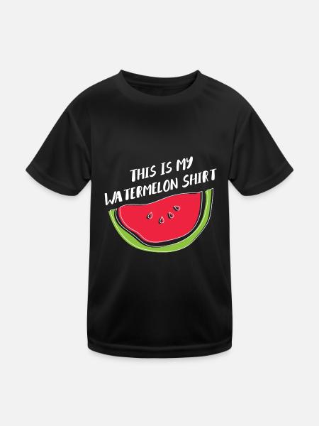 Pastèque Fruits d'été Melon tropical - T-shirt sport Enfant - noir - Devant