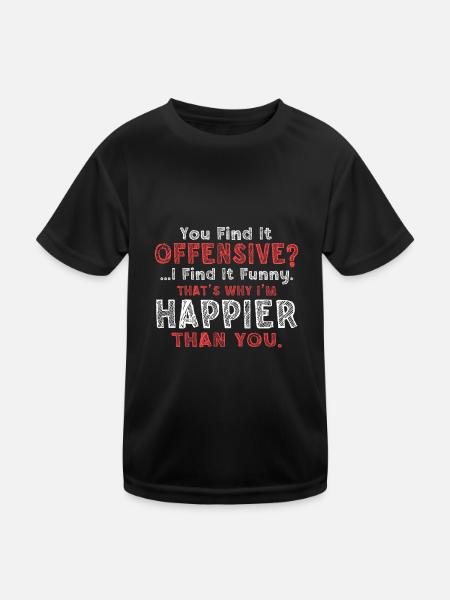Sarcastic You Find It Offensive I Find it Funny - Kids Functional T-Shirt - black - Front