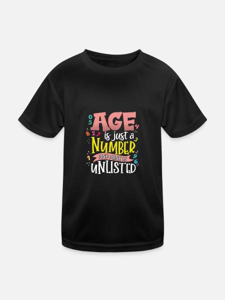 L’âge du cadeau d’anniversaire n’est qu’un chiffre et le mien est - T-shirt sport Enfant - noir - Devant