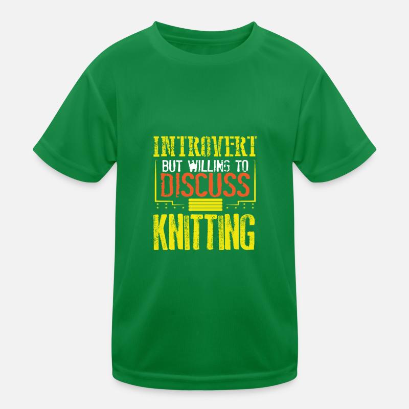 Strickerin Geschenk introvertiert gesprächsbereit Kinder Funktions-T-Shirt