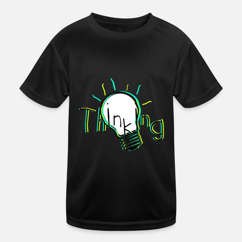 Denken - Kinder Funktions-T-Shirt - Schwarz