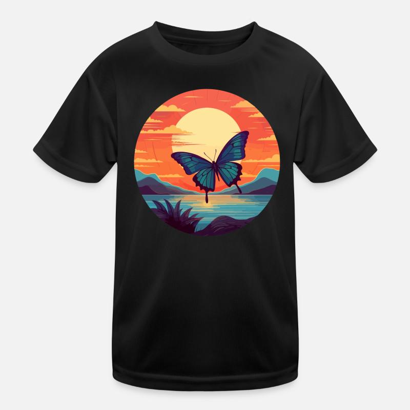Blue Morpho Butterfly Kids Functional T-Shirt