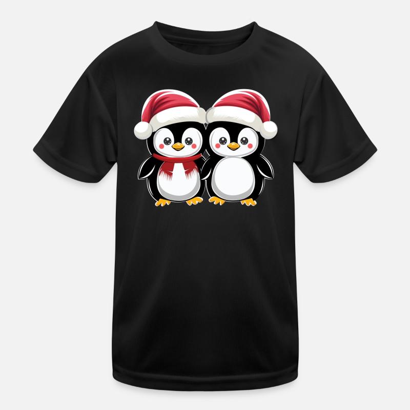 "Weihnachtliche Pinguin-Freunde" Kinder Funktions-T-Shirt