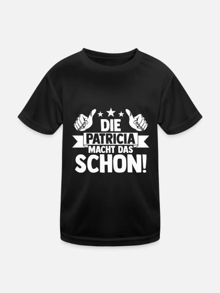 Patricia - Kinder Funktions-T-Shirt - Schwarz - Vorne