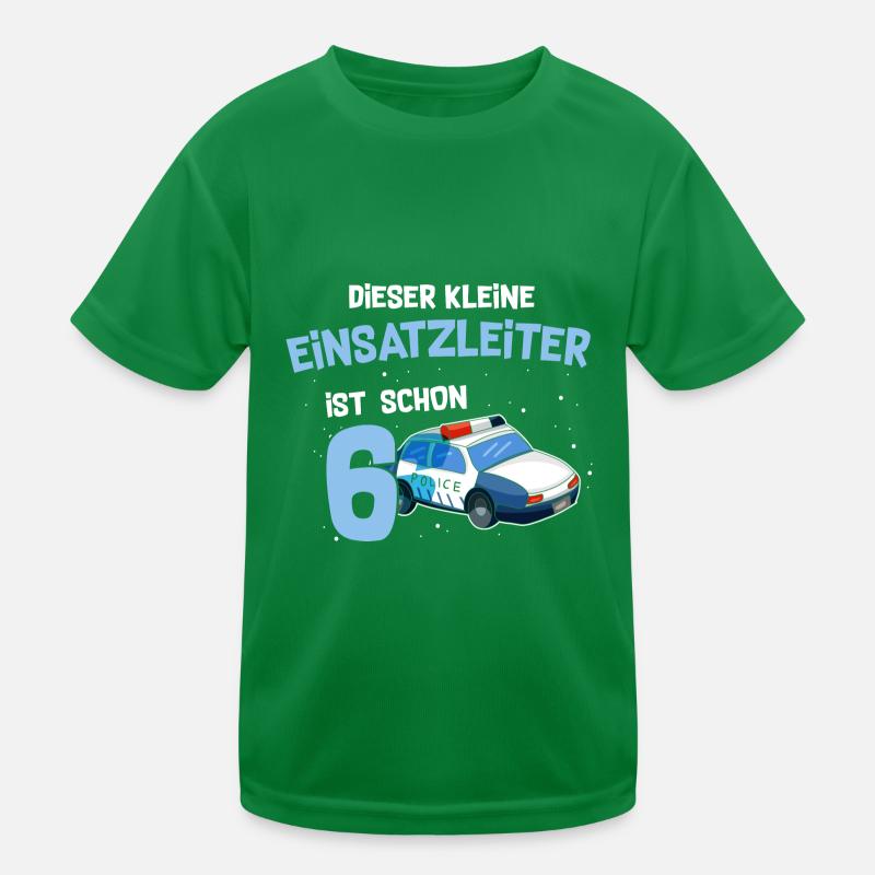 6 Geburtstag Polizei 6 Jahre Alt Kinder Funktions-T-Shirt