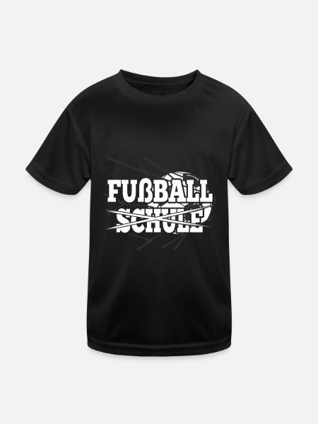 Fußball Statt Schule Fußballer Geschenkidee - Kinder Funktions-T-Shirt - Schwarz - Vorne