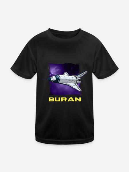 Buran Raumfahrt Baikonur Kosmodrom Energia - Kinder Funktions-T-Shirt - Schwarz - Vorne