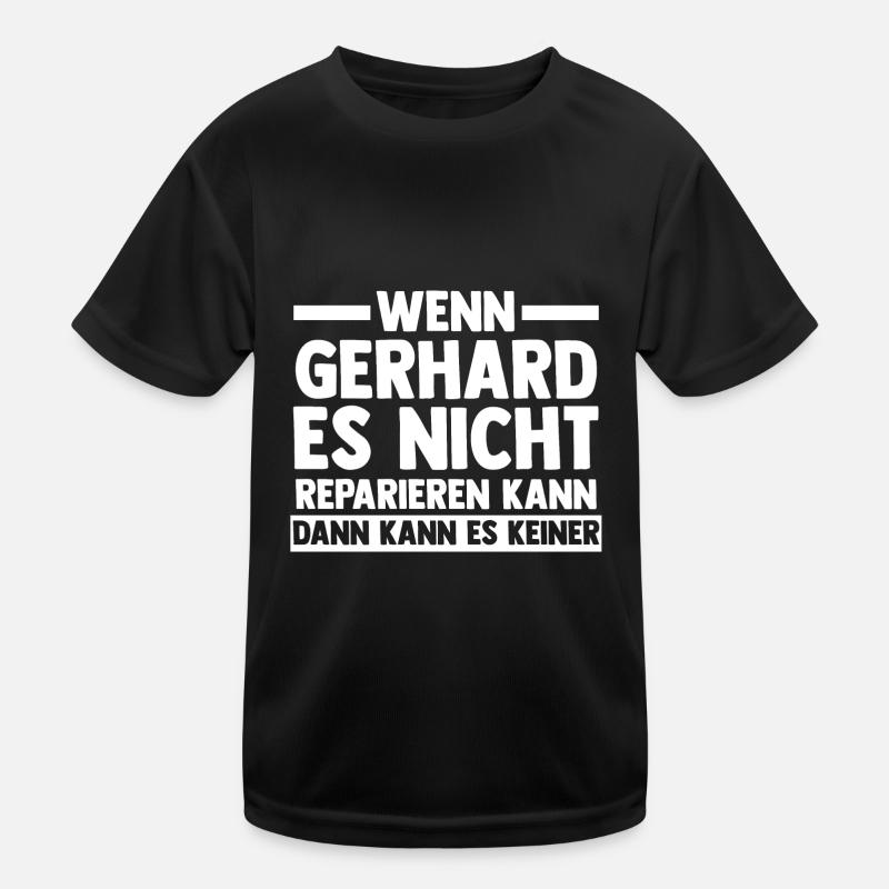 Gerhard - Kinder Funktions-T-Shirt - Schwarz