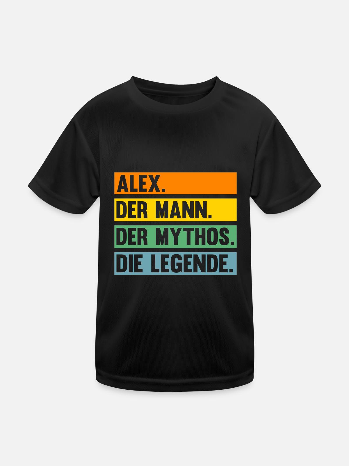 Alex - Kinder Funktions-T-Shirt - Schwarz - Vorne