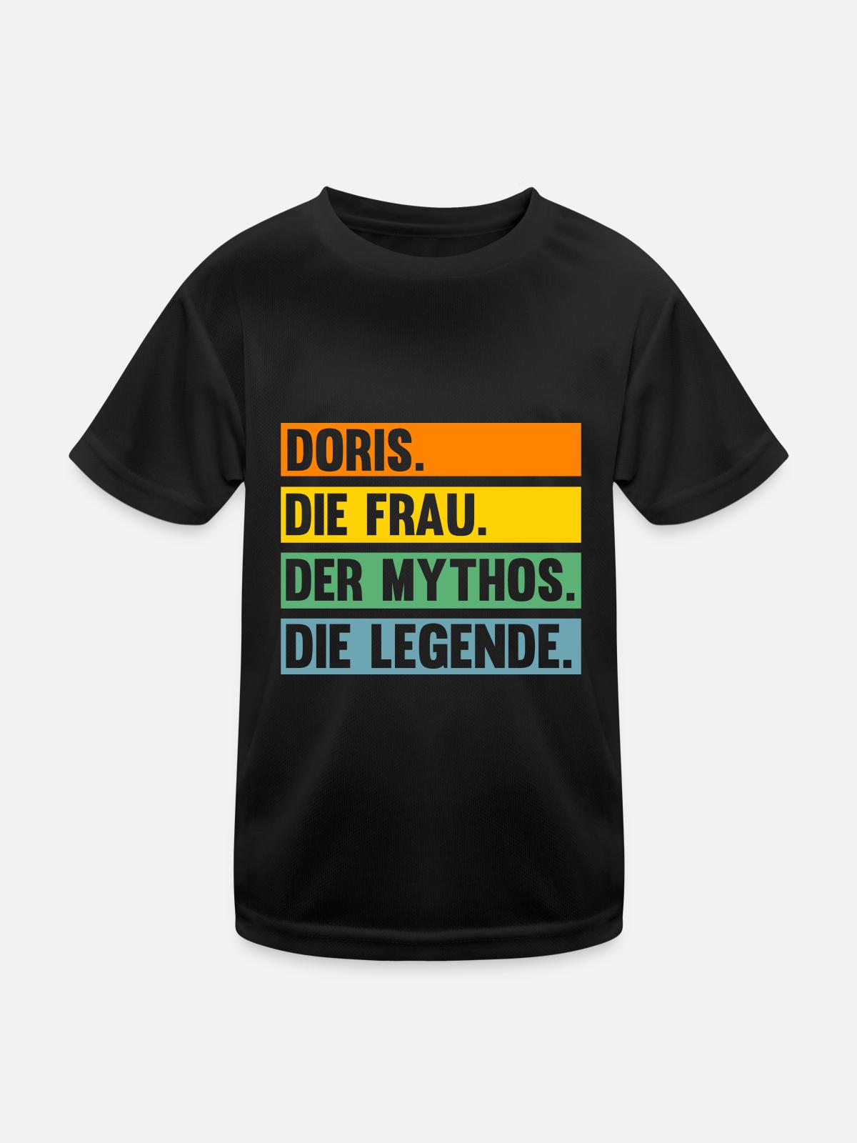 Doris - Kinder Funktions-T-Shirt - Schwarz - Vorne