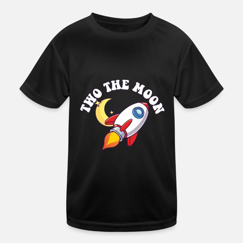 Astronaut Two The Moon Outer Space 2nd Birthday Kinder Funktions-T-Shirt