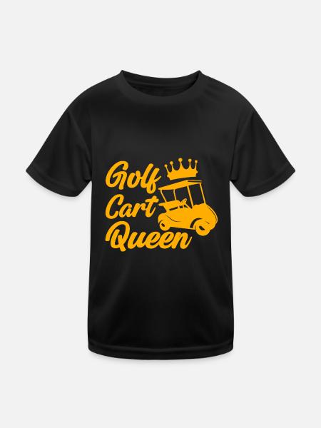 Golf Cart Queen 4 - Kids Functional T-Shirt - black - Front