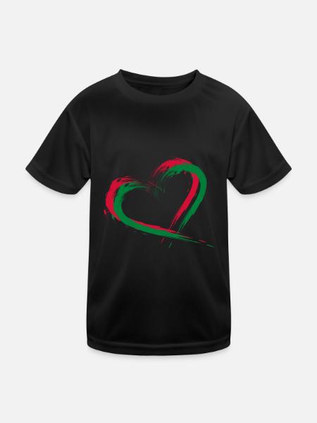 Drapeau de brosse de coeur des Maldives - T-shirt sport Enfant - noir - Devant