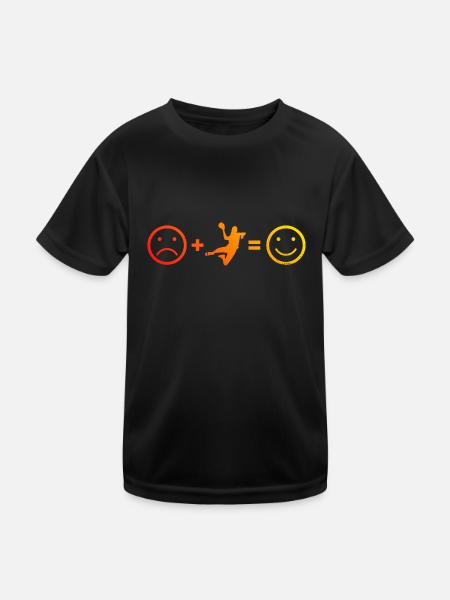 Herren Handballspieler Handballspielen Damen - Kinder Funktions-T-Shirt - Schwarz - Vorne