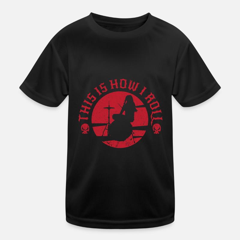 Drums Drummer Instrument Band Kids Functional T-Shirt