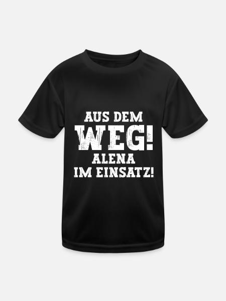 Alena Lustiger Spruch Vorname Name Alena - Kinder Funktions-T-Shirt - Schwarz - Vorne