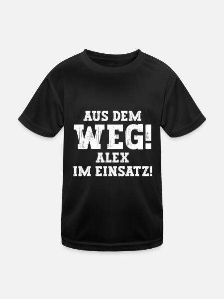 Alex Lustiger Spruch Vorname Name Alex - Kinder Funktions-T-Shirt - Schwarz - Vorne