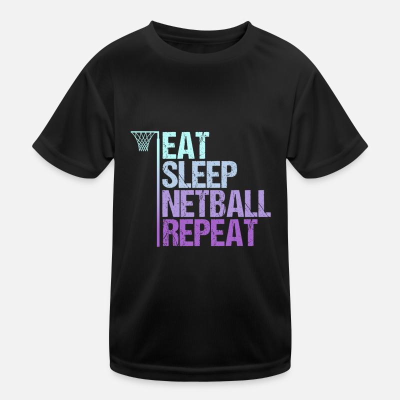 Netball Funny Netball Player Kids Functional T-Shirt