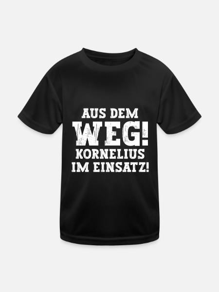 Kornelius Lustiger Spruch Vorname Name Kornelius - Kinder Funktions-T-Shirt - Schwarz - Vorne