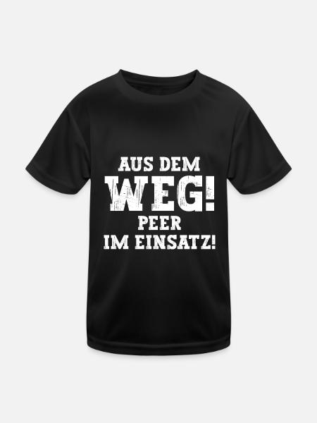 Peer Lustiger Spruch Vorname Name Peer - Kinder Funktions-T-Shirt - Schwarz - Vorne