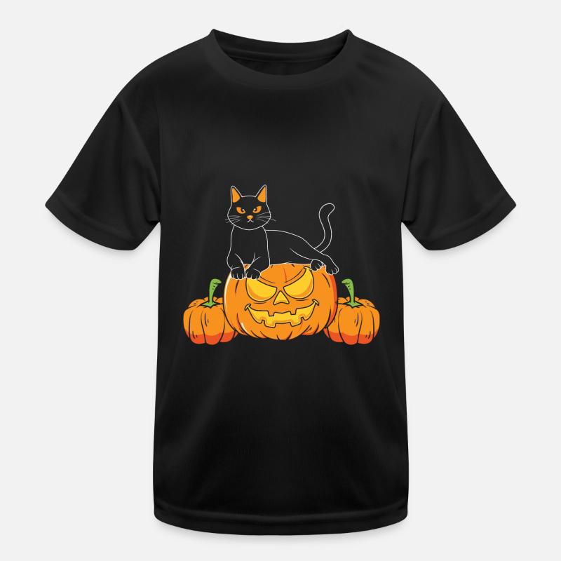 Halloween Katze Hexe Kinder Funktions-T-Shirt