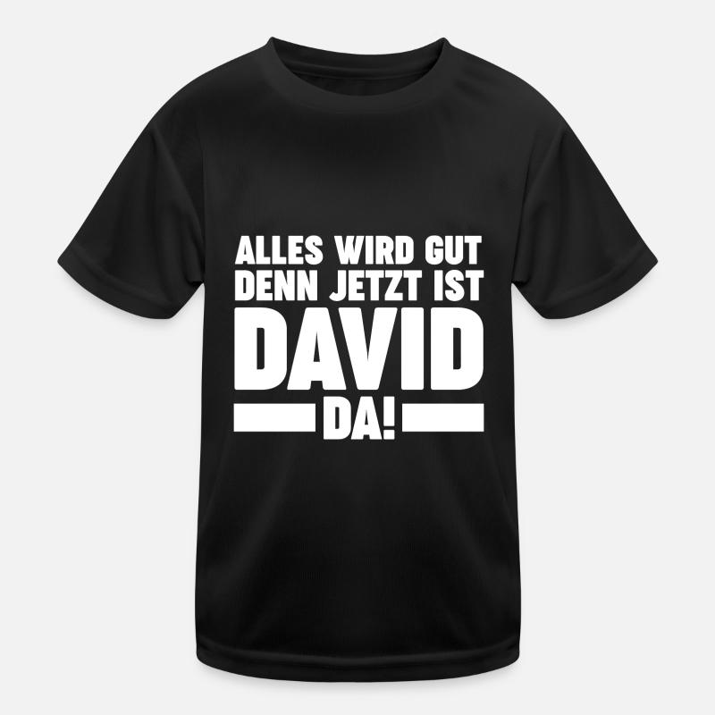 David - Kinder Funktions-T-Shirt - Schwarz