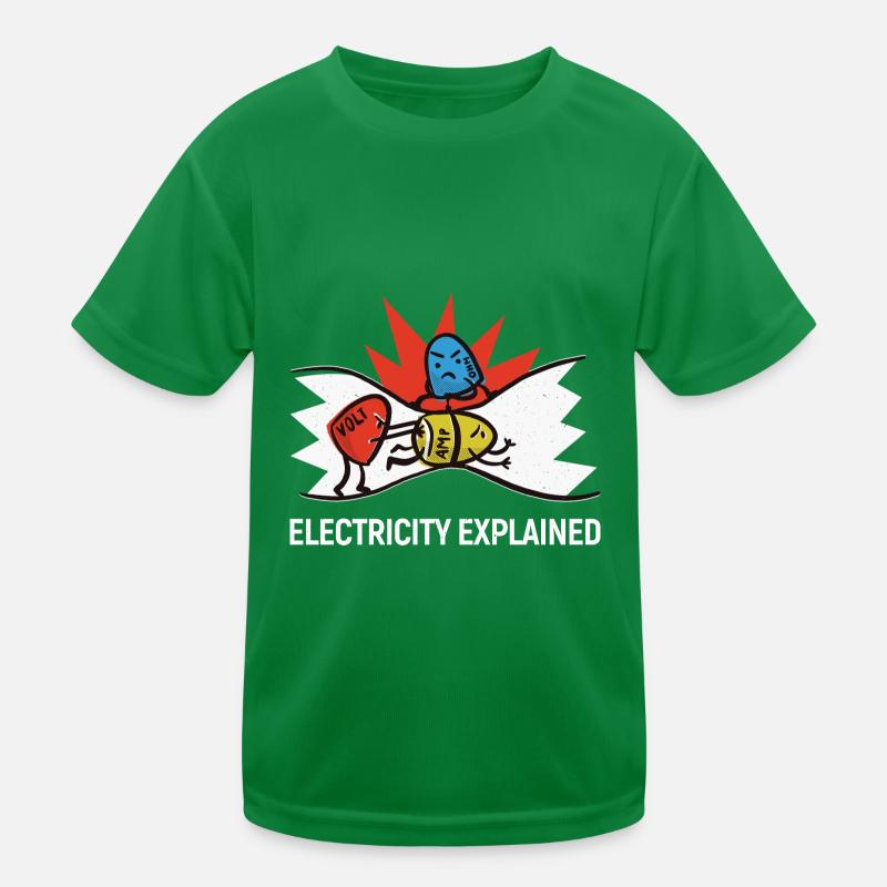 Electricity explained - Ohm Volt Ampere Kinder Funktions-T-Shirt