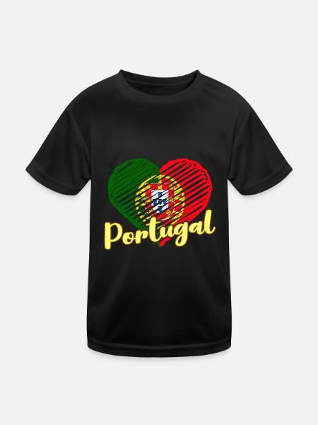 Portugal Heimatliebe Lissabon Portugiese - Kinder Funktions-T-Shirt - Schwarz - Vorne